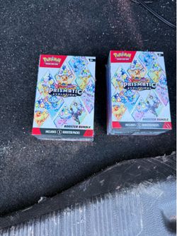 2 Pokémon TCG Scarlet & Violet Prismatic Evolutions Booster Bundle Sealed 6 Packs