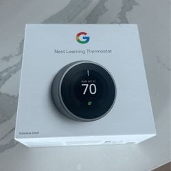  Google - Nest Learning Smart Wifi Thermostat - Stainless Steel