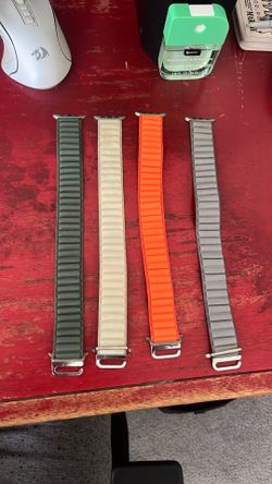 Apple Watch Alpine Loop Bands (4-Pack) – Green, Starlight, Orange & Gray
