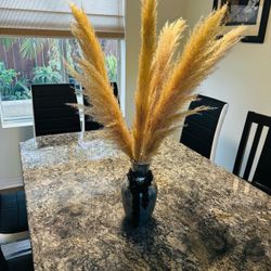 Dried Pampas Grass in silver Vase