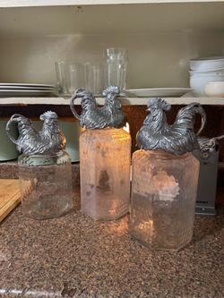 3 ROOSTER CANISTERS