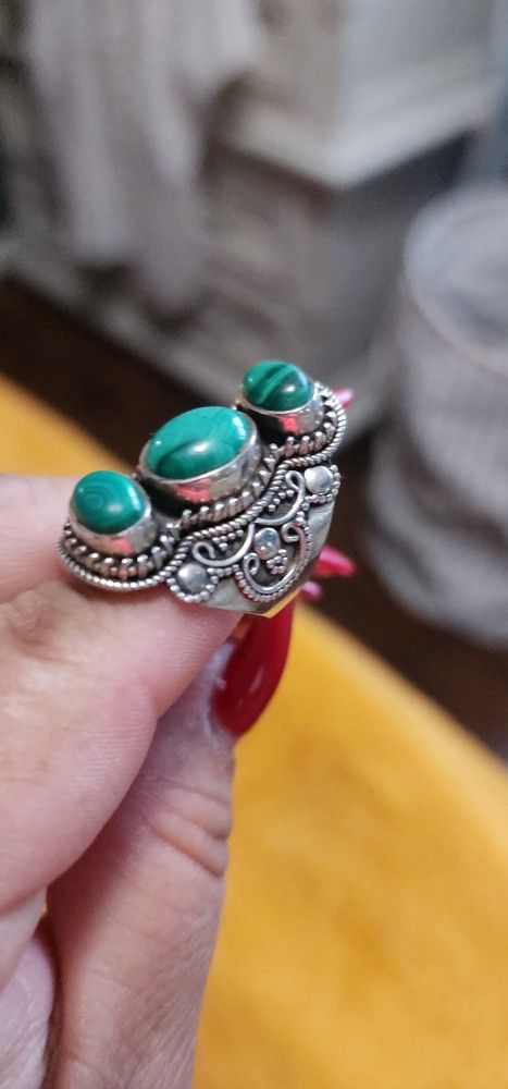 Malachite Ring 925