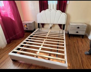 Twin bed frame new in box mattress included
