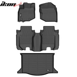Fits 2009-2013 Honda Fit TPE All Weather 3D Trunk + Floor Mats Cargo Liner Carpets