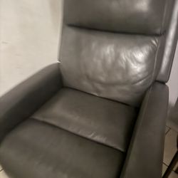 Dark Gray Leather Recliner