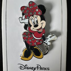 Disney Minnie Mouse Red Glitter Pin