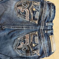 Rock Revival Bootcut Jeans Women’s Blue Embellished Size