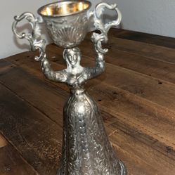 Vintage Silver Plated Cup Wedding Goblet Toasting Woman