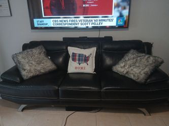 Sofia Vergara black Leather Sofa and Love seat