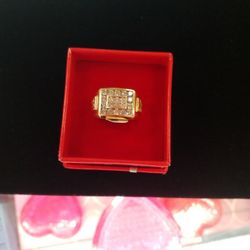 Mans Ring Cluster 14K 6.0G 1.3 Karat Natural Diamonds 