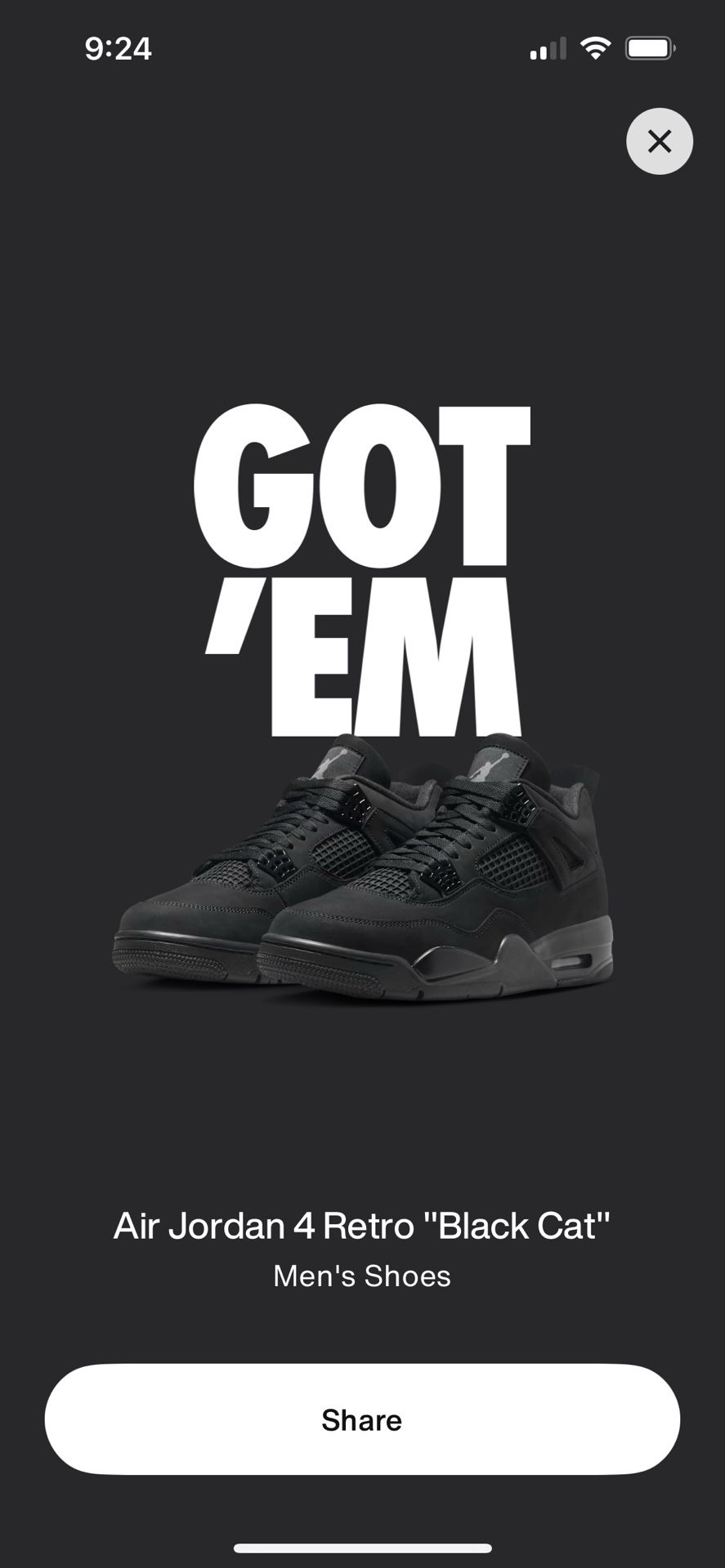 Jordan 4 Black Cat