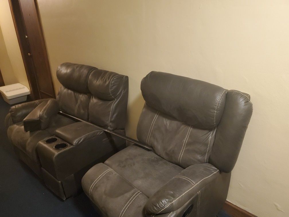 Sectional couch with reclining seat