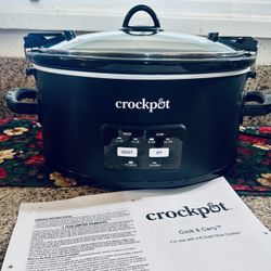 CrockPot 6-Quart Cook & Carry Slow Cooker 5 settings includes Manual / Recipes