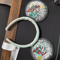 Disney Mickey Minnie Christmas Holiday Snow Globe Mouse Ears Headband