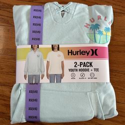 NWT Hurley girl’s hoodie & Tee 2pcs set Size XS 5/6