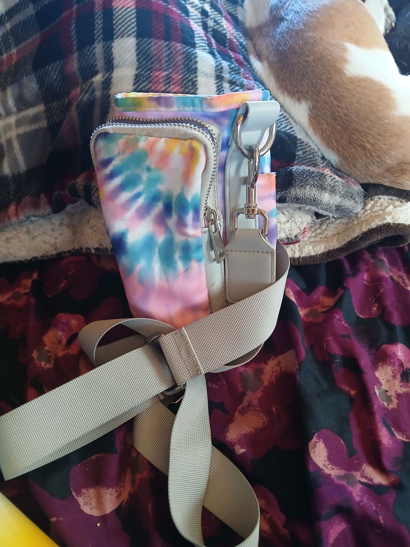Bottle holder with strap & pouch