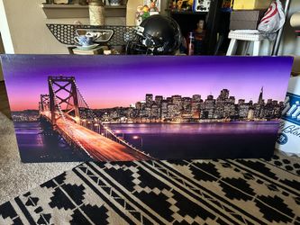  "San Francisco Skyline and Bay Bridge" panoramic canvas wall art 