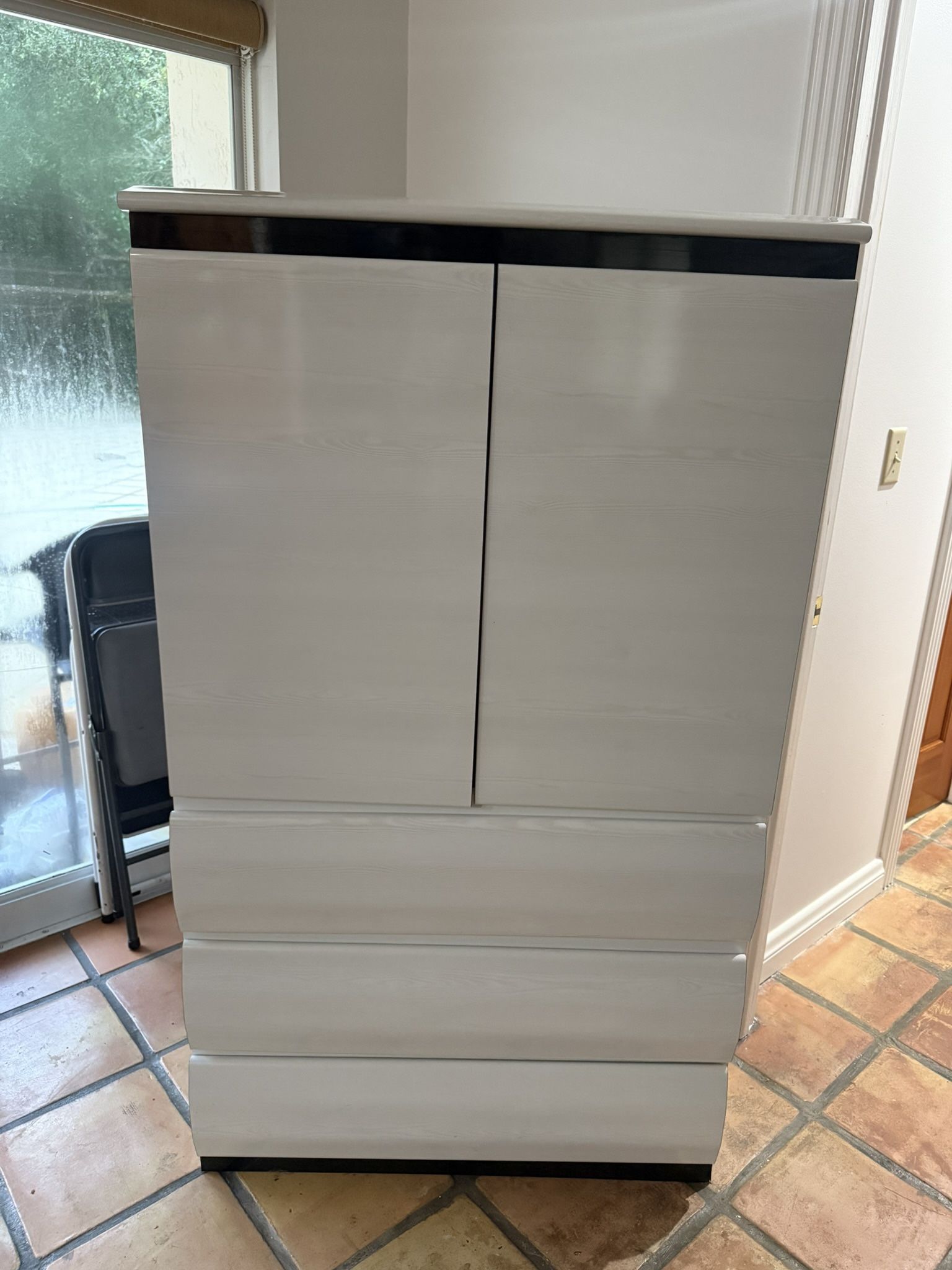 Modern White Cabinet With Drawers & Doors
