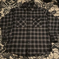 Black and grey plaid button-up Yago Flannel