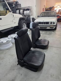 BMW E30 OEM front black vinyl seats