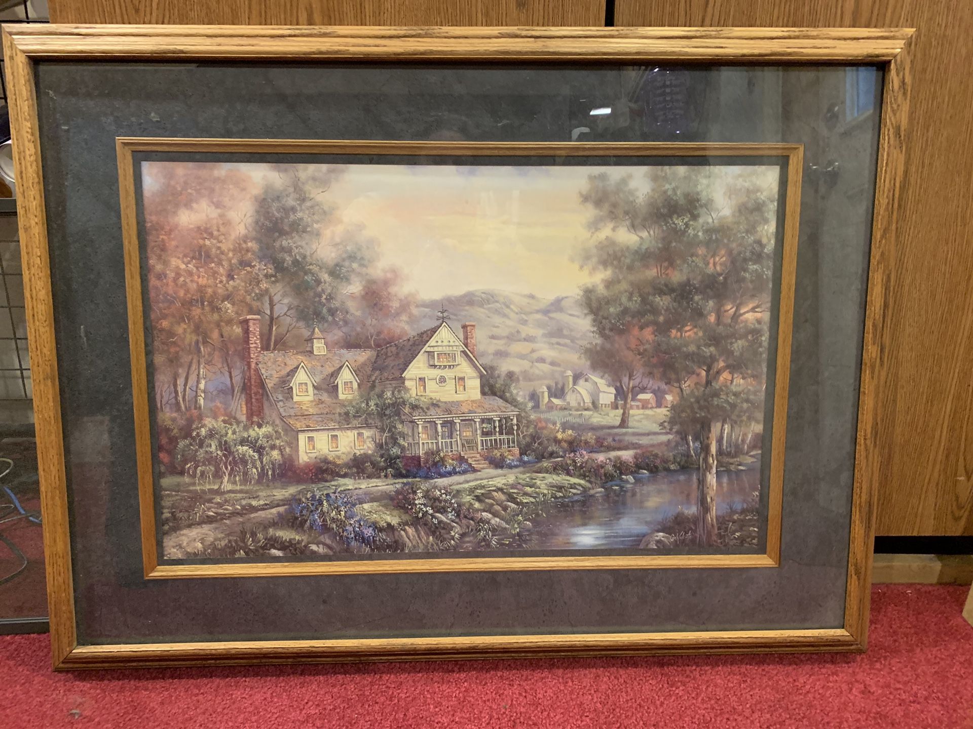 Picture with wood frame