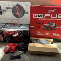 Milwaukee M18 FUEL ONE-KEY 18- volt Lithium-Ion Brushless Cordless 8-1/4 in. Table Saw Kit W/(1) 12.0Ah Battery & Rapid Charger