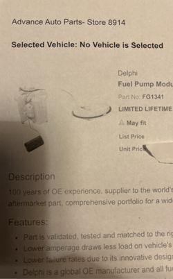 FG1341 Fuel Pump