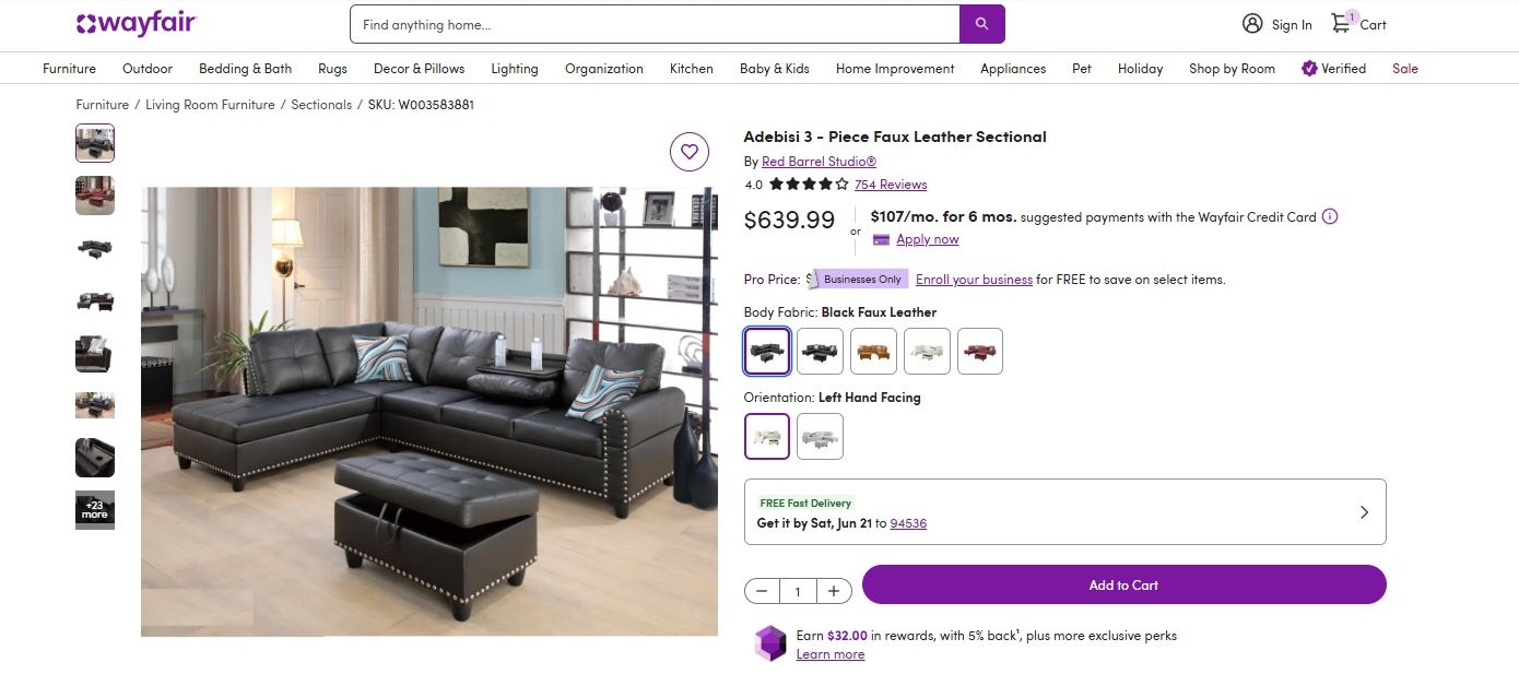 Cheap Sofa New Pick Up Youself.