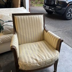 Vintage Gold Stripped Chair Set 