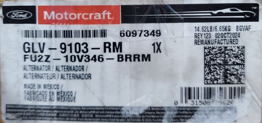 Motorcraft GLV-9103-RM Remanufactured Alternator
