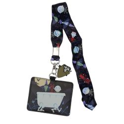 New Loungefly Disney Nightmare Before Christmas Lock Shock and Barrel Tub Lanyard w/ Card Holder