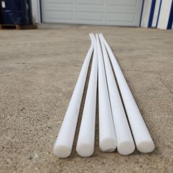 TEFLON ROD 5/8" x 6' Lot of 5