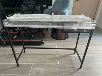 Black Metal Frame Desk with Dark Top