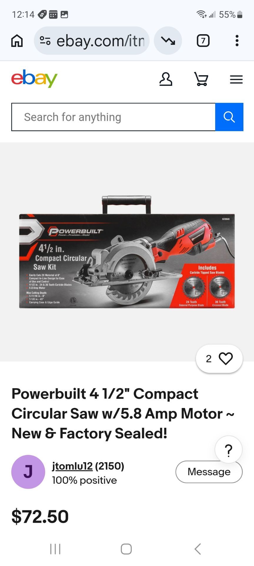 4 1/2 in compact circular saw