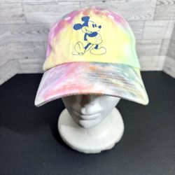 Disney Parks Mickey Mouse Embroidered Pastel Tie Dye Baseball Hat Adult 