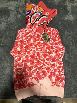 Pink Double Hoodie Bape 