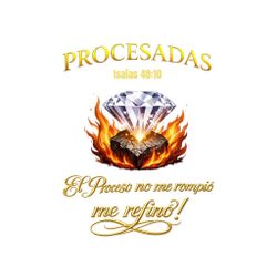 NEW NUEVAS Tshirts Camisetas blanca con diseño “Procesadas” Isaías 48:10 sixes S M L XL