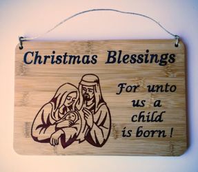 Epoxy Inlay Sign. Displays the reason For The Season.