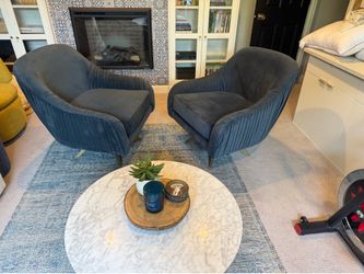 2 Eloise navy blue swivel chairs