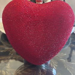 Rhinestone Red Heart Purse