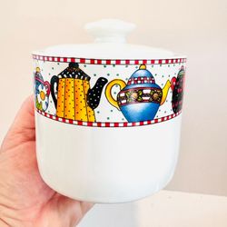Mary Engelbreit At Home Afternoon Tea Sugar Bowl/ Trinket Box