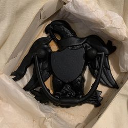 Vintage NIB Early American Black Cast Iron Eagle Door Knocker Wilton Prod