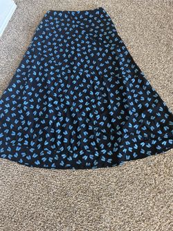 Elegant Black and Blue Patterned Women's Skirt size M