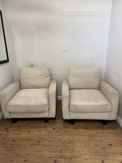 Chairs Set of 2 Beige Tufted Accent Chairs