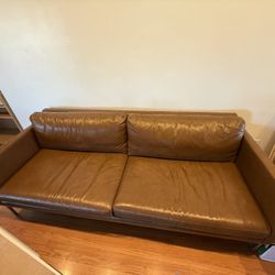 Two Article Leather Sofas 