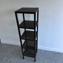 Dark Wood 4-Tier Shelf – Modern & Minimalist Design
