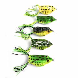 5 Pack Frog Topwater Fishing Lure Crankbait Hooks Bass Bait Tackle US