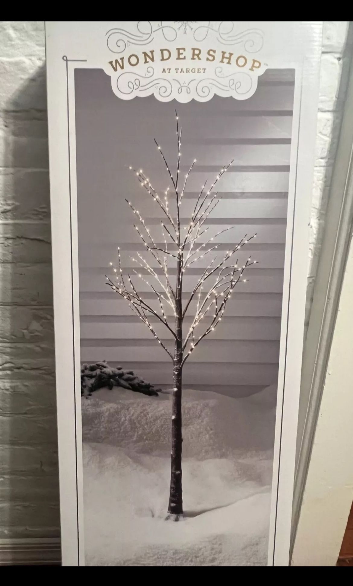 6ft LED Dew Drop Flocked Twig Tree LED Christmas Sculpture Light - Wondershop