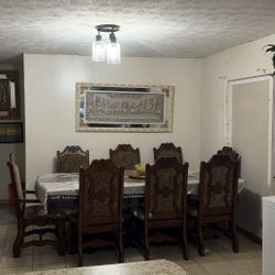 Dining Set 8 Chairs With A Long Table 