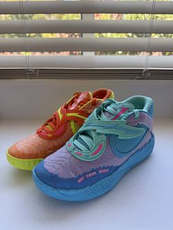 PUMA MB05 Rick & Morty Blue Orange Men Size 9.5 Basketball LaMelo Ball New